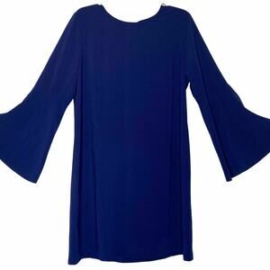 Halogen Blue Dress Bow Tie at Nape Bell Sleeves Womens Size 1P